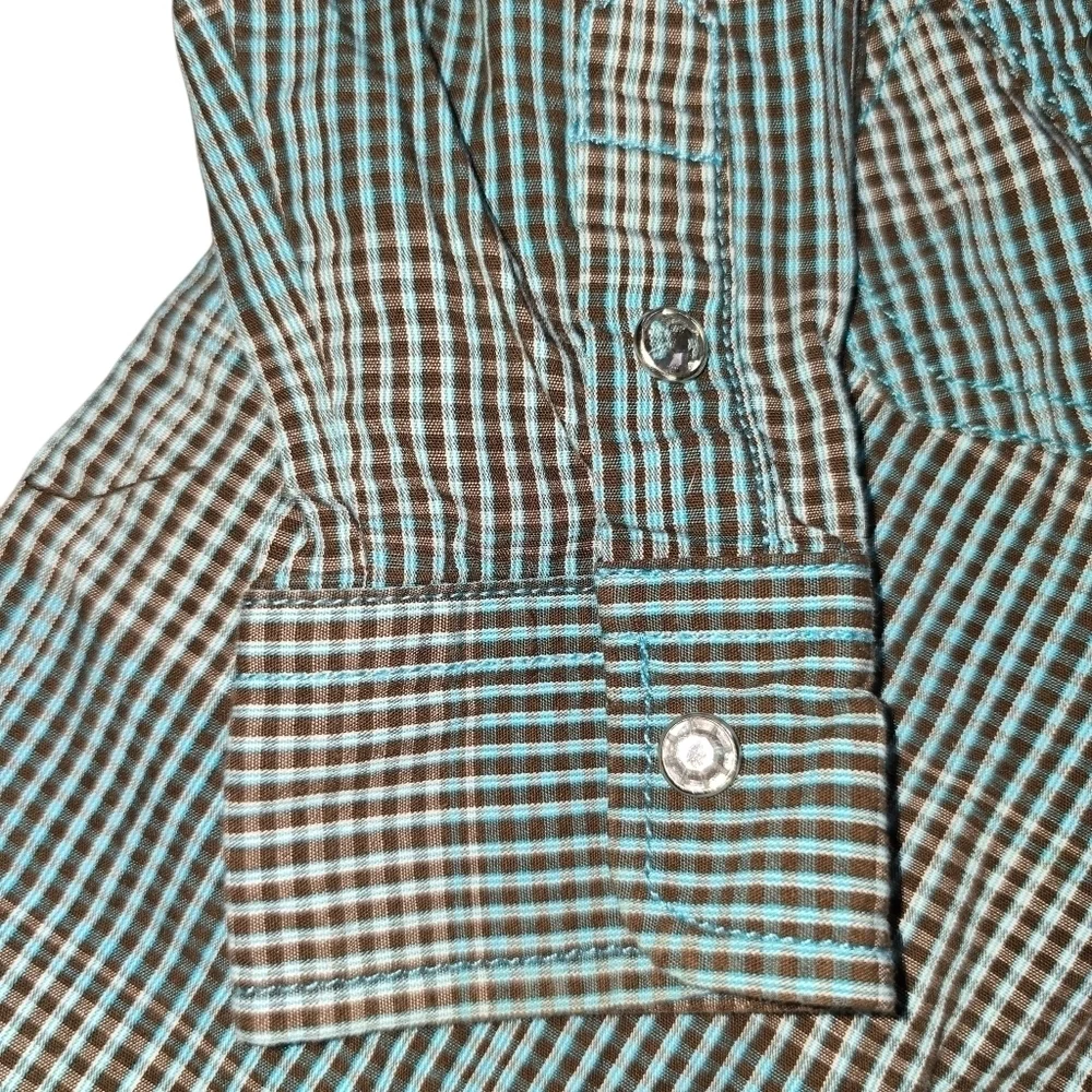 Cowgirl Hardware Plaid Embroided Long Sleeve Jewel Snap Front Shirt Size 3T